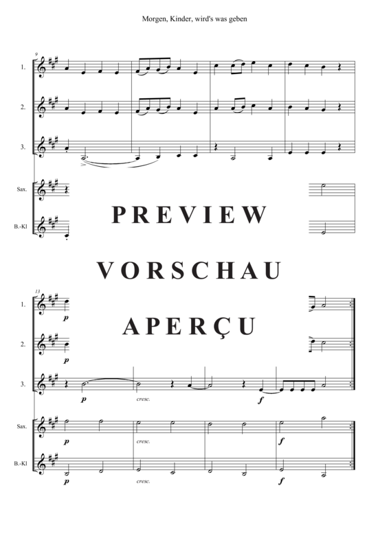 Produktgalerie: Seite 5 von 11 Morgen, Kinder, wird´s was geben , , (flexibles Quintett)