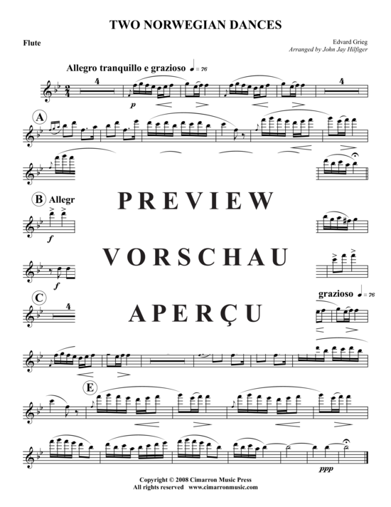 Produktgalerie: Seite 12 von 17 Zwei Norwegische Tänze , , (Holzbläser-Quintett)