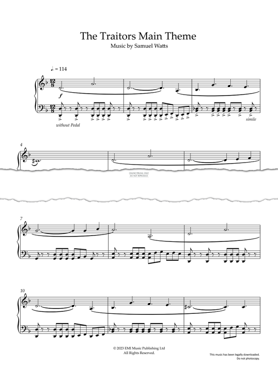 Produktgalerie: Seite 1 von 1 The Traitors Main Theme, Samuel Watts