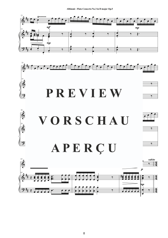 Product gallery: Page 9 of 11 Flute Concerto No.3 in D-Dur Op.5, , Flute and Piano (Harpsichord)