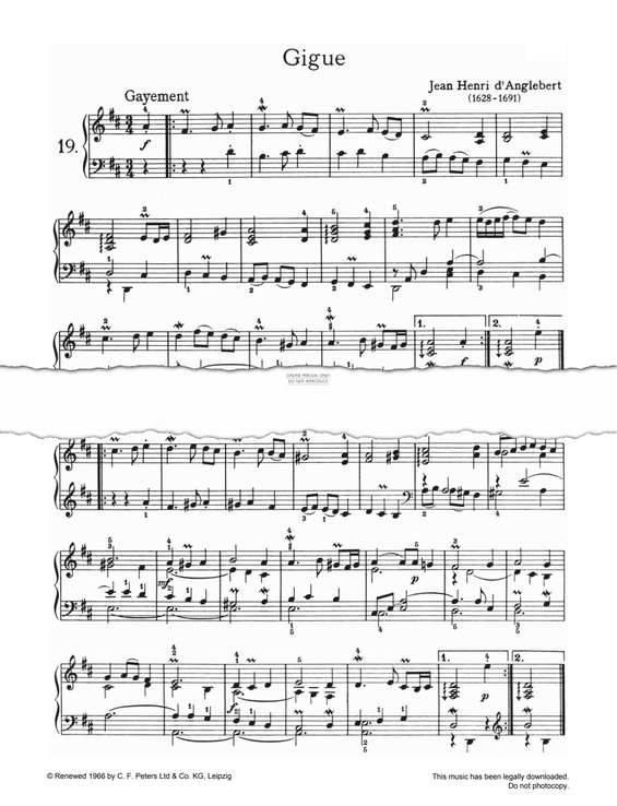Produktgalerie: Seite 1 von 1 Gigue, Jean Henri D'Anglebert, Klavier