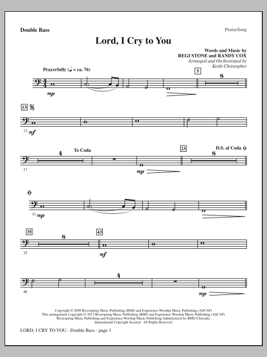 Produktgalerie: Seite 1 von 1 Lord, I Cry To You - Double Bass, Keith Christopher, Chor
