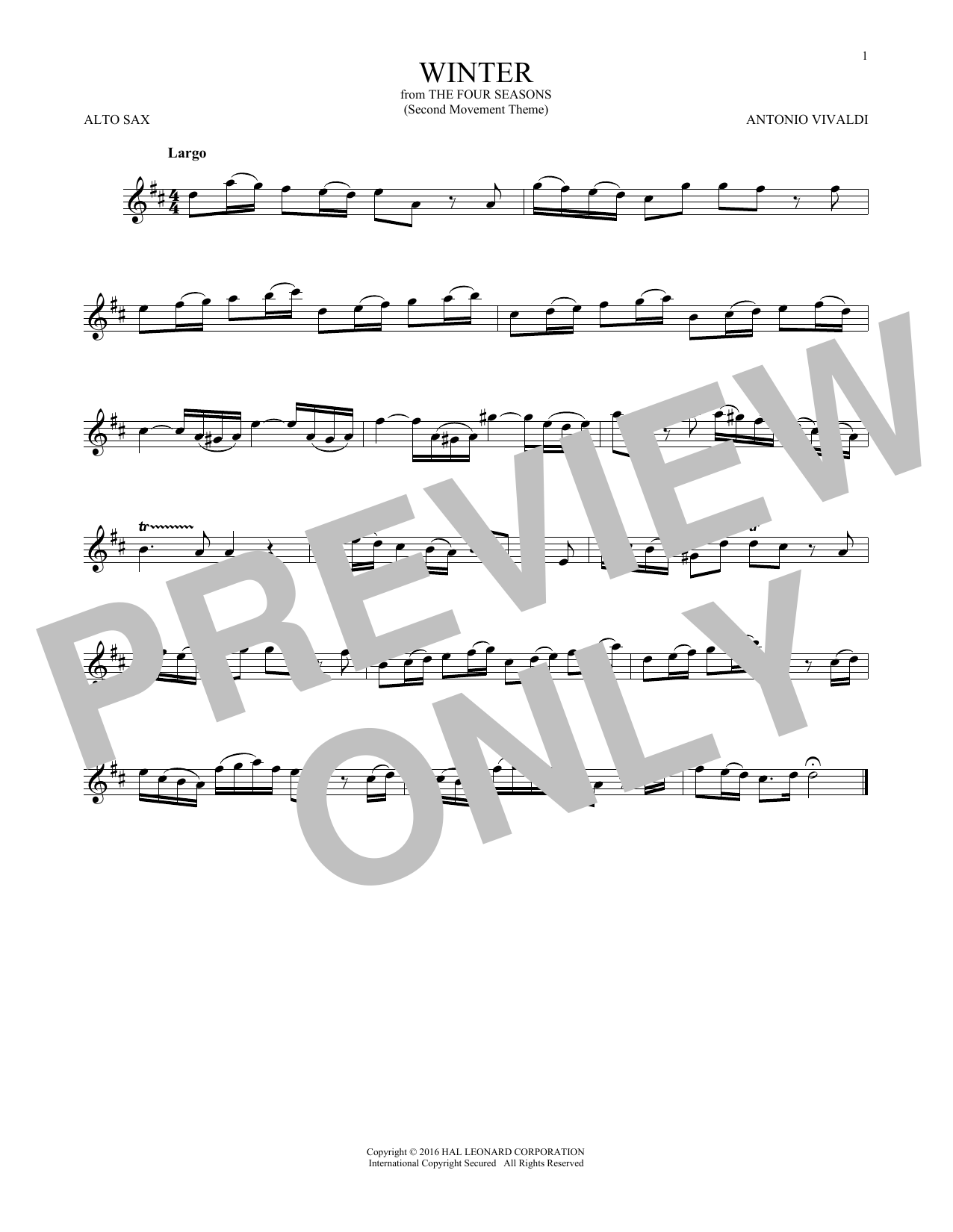 Product gallery: Page 1 of 1 Winter (from The Four Seasons), Antonio Vivaldi