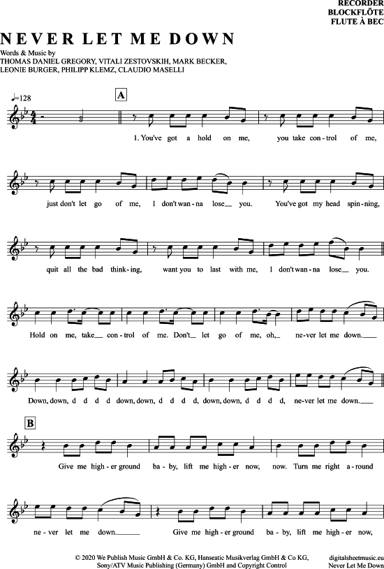 Product picture to: Never Let Me Down Vize Und Tom Gregory