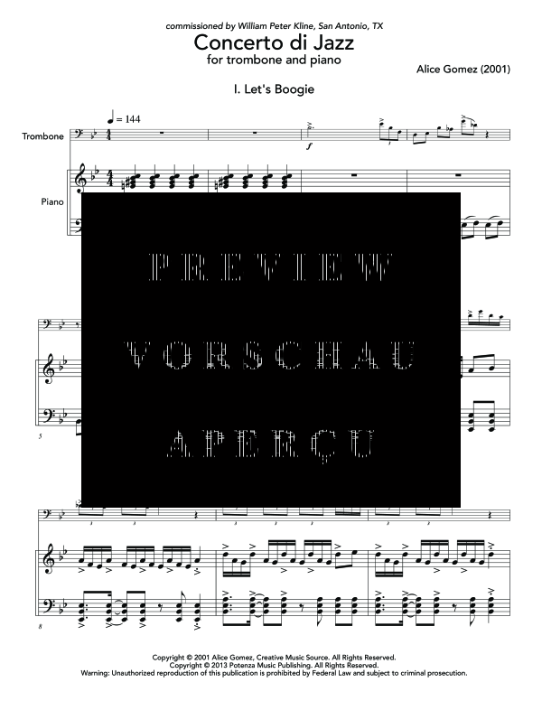 Product gallery: Page 5 of 11 Concerto di Jazz, , (trombone and piano)