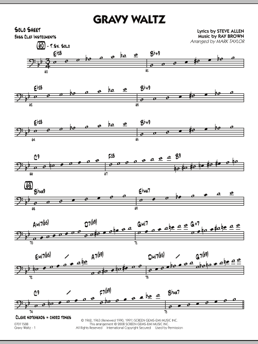 Produktgalerie: Seite 1 von 1 Gravy Waltz - Bass Clef Solo Sheet, 