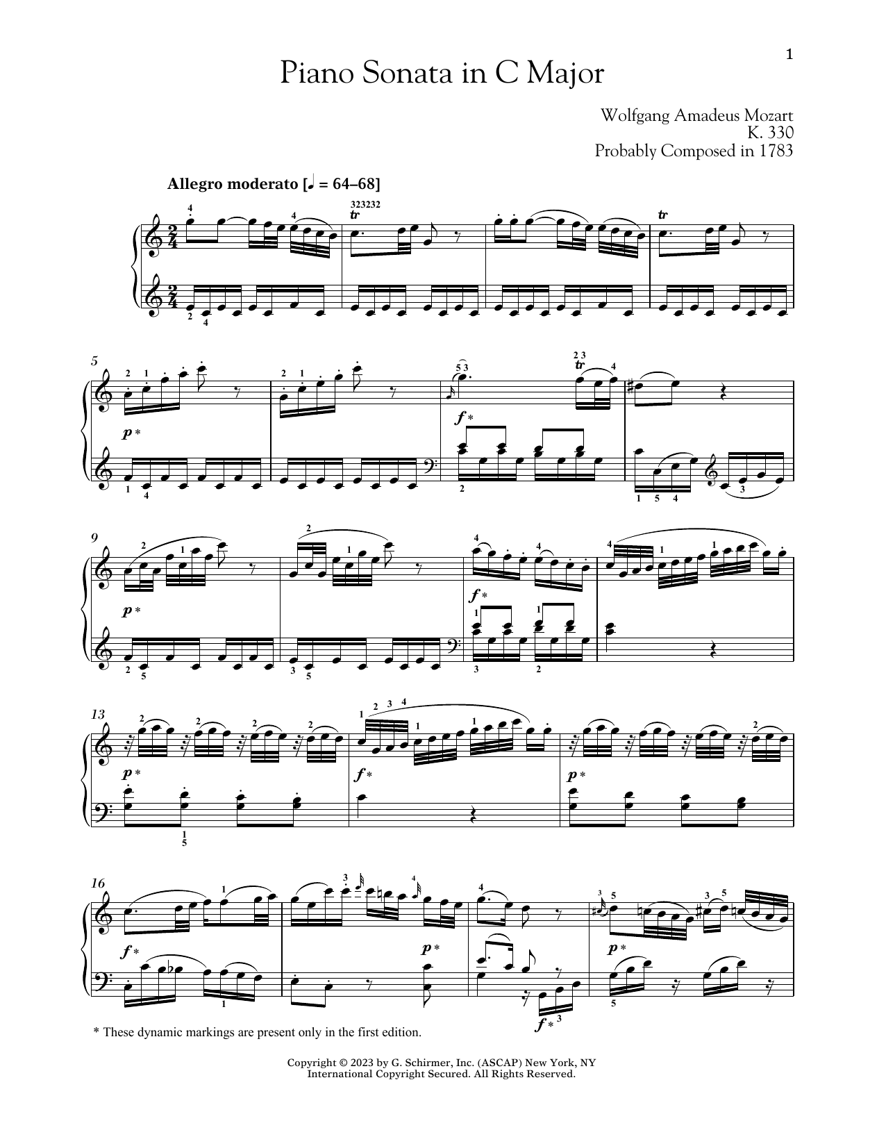 Produktbild zu: Piano Sonata In C Major, K. 330