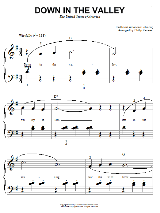 Product picture to: Down In The Valley (arr. Phillip Keveren)