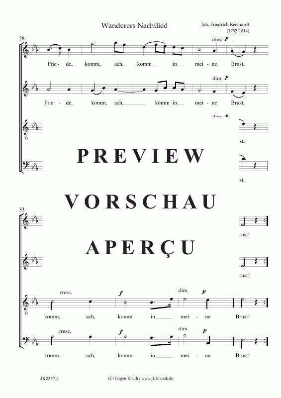 Produktgalerie: Seite 5 von 5 Wanderers Nachtlied (Der du von dem Himmel bist), , Gemischter Chor