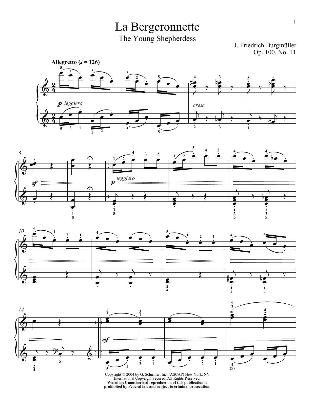 Product gallery: Page 1 of 1 The Wagtail (La Bergeronnette), Op. 100, No. 11, Friedrich Burgmuller