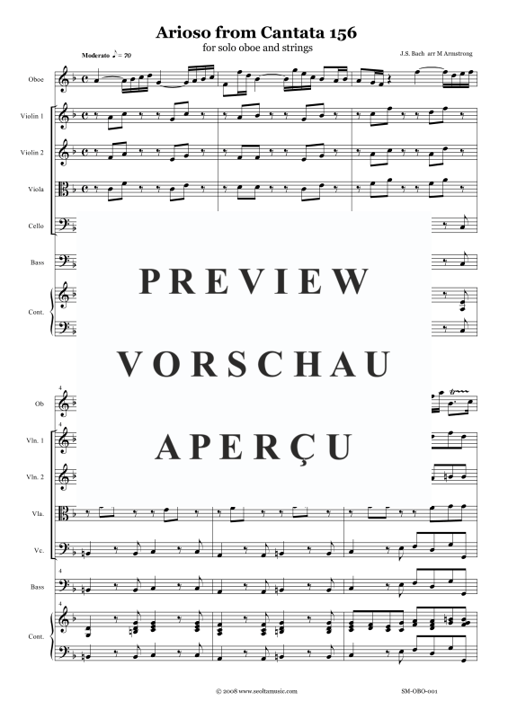Product gallery: Page 4 of 11 Arioso from Cantata 156, , Oboe Solo and String Orchestra