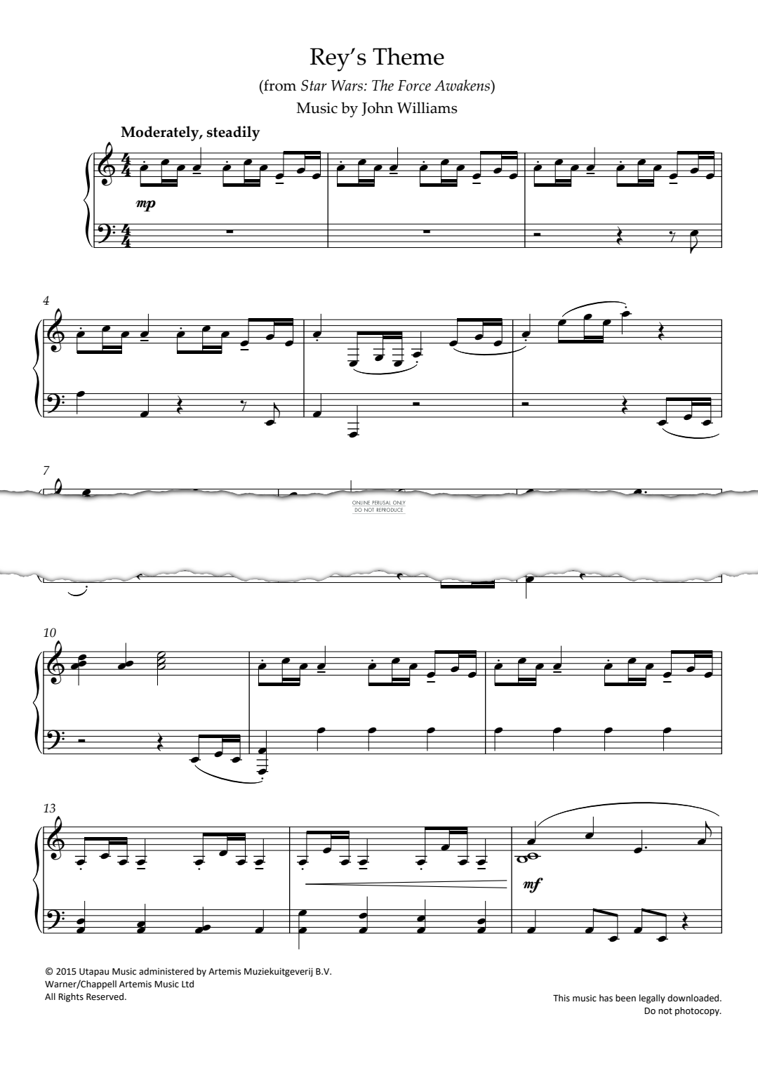 Produktbild zu: Rey's Theme (from "Star Wars: The Force Awakens")
