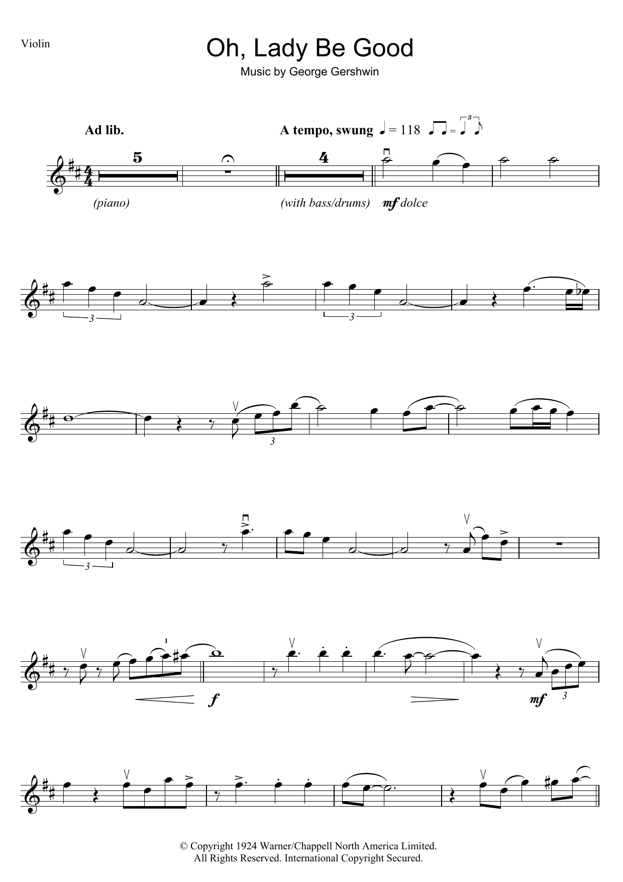 Product gallery: Page 1 of 1 Oh, Lady, Be Good, George Gershwin