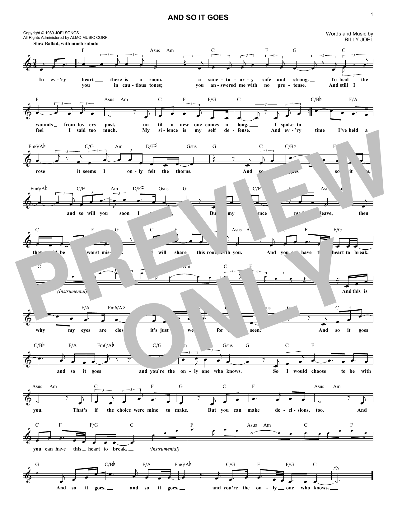 Produktgalerie: Seite 1 von 1 And So It Goes, Billy Joel