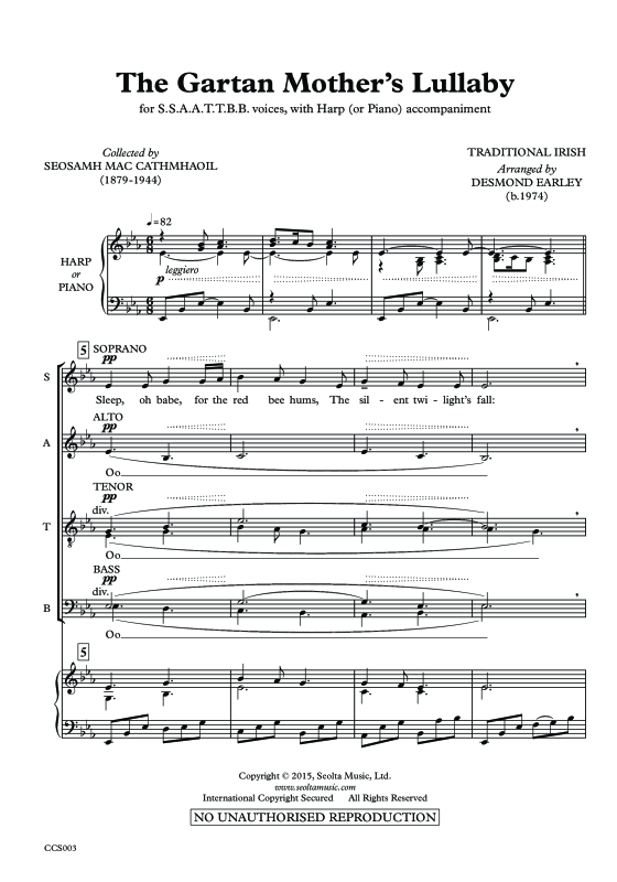 Produktgalerie: Seite 1 von 11 The Gartan Mother's Lullaby, , Gemischter Chor und Klavier/Harfe