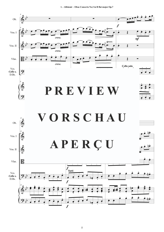 Product gallery: Page 6 of 11 The Albinoni“s Oboe - 8 Concertos Op.7/9, , Solo Oboe, String Ensemble, and Harpsichord (B.C.)