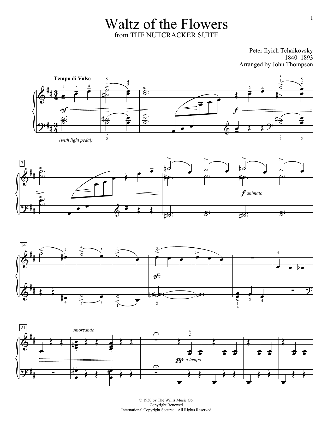 Produktbild zu: Waltz Of The Flowers (arr. John Thompson)