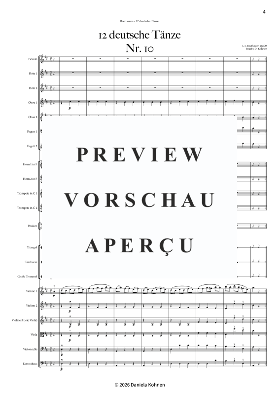 Produktgalerie: Seite 6 von 11 Deutscher Tanz Nr. 10, , Jugendkammerorchester