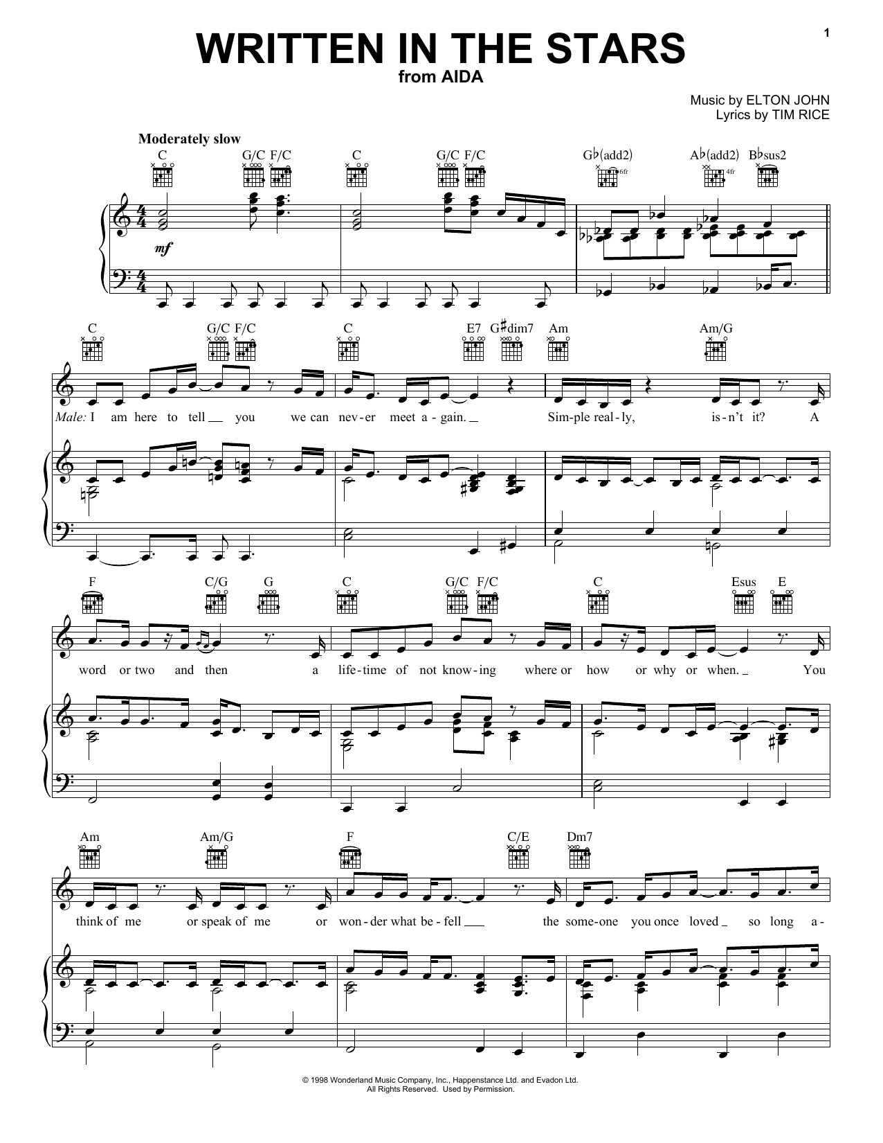 Produktbild zu: Written In The Stars (from Aida)