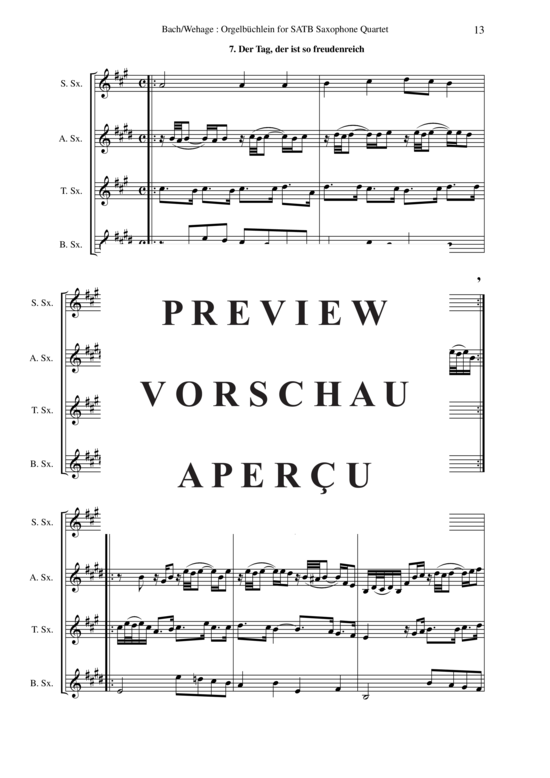 Product gallery: Page 18 of 21 Orgelbuchlein BWV 599-644 45 chorale-prelues , , (Saxophone Quartet)