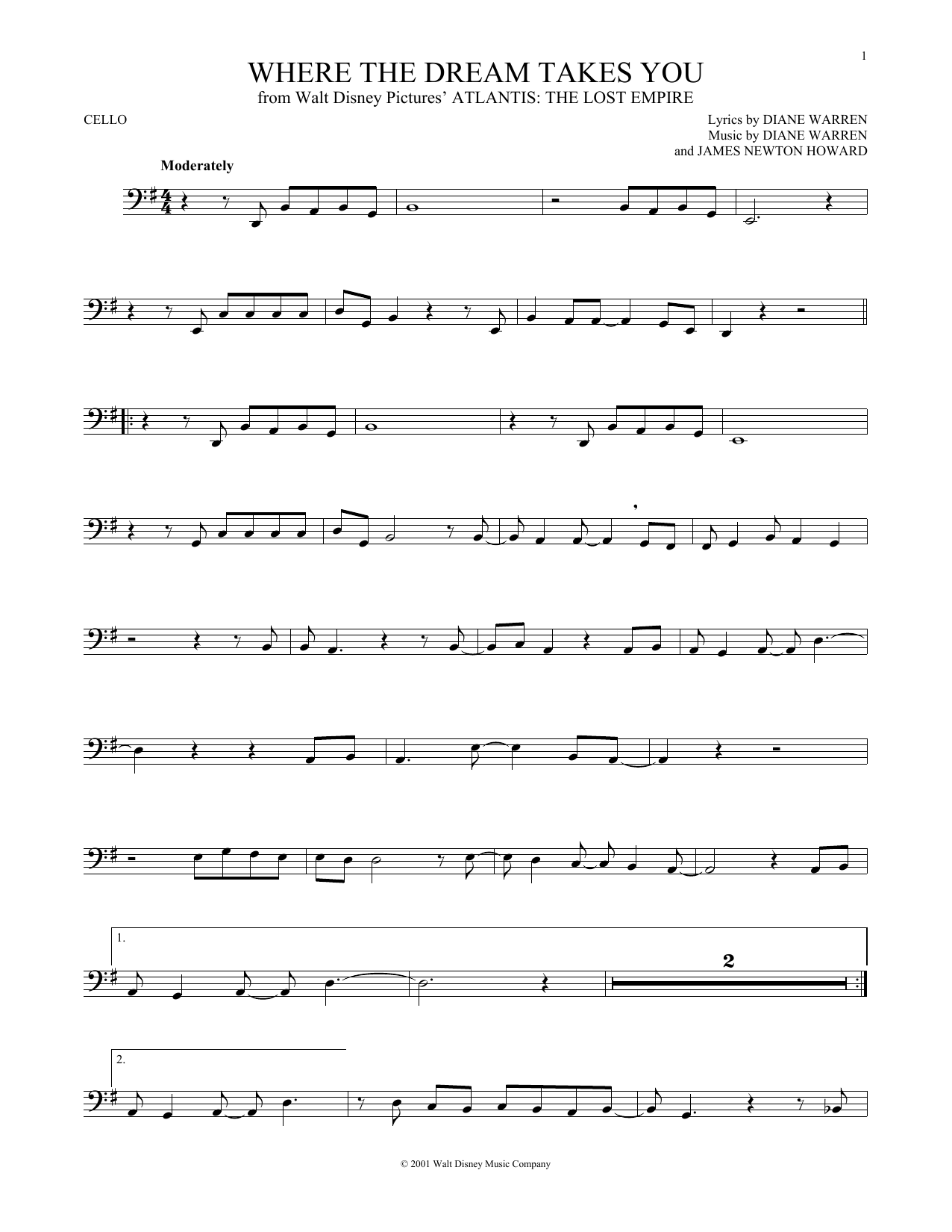 Produktgalerie: Seite 1 von 1 Where The Dream Takes You, James Newton Howard, Violoncello