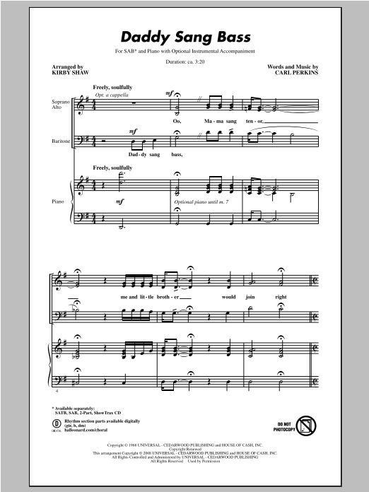 Produktbild zu: Daddy Sang Bass
