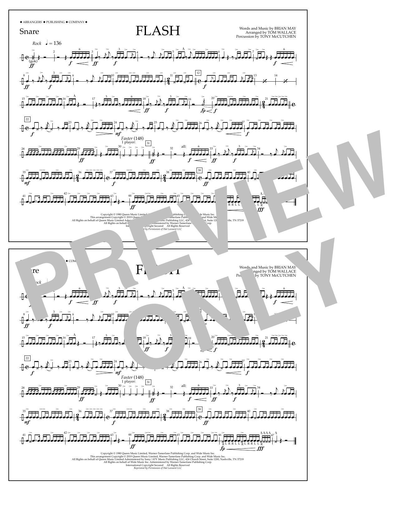 Product picture to: Flash (arr. Tom Wallace) - Snare