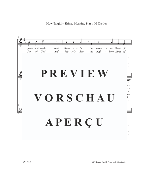 gallery: How Brightly Shines Our Morning Star (The Year Cycle, Op. 5 No. 11), , Gemischter Chor 3-stimmig SAM oder 3 Instrumente