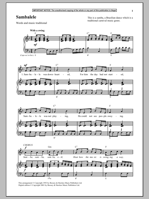Produktgalerie: Seite 1 von 1 Sambalele, Traditional, Gesang, Klavier