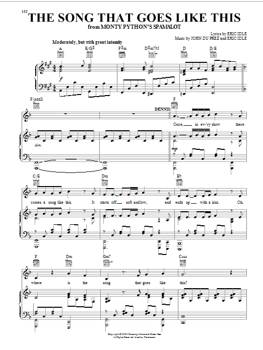 Produktbild zu: The Song That Goes Like This (from Monty Python's Spamalot)