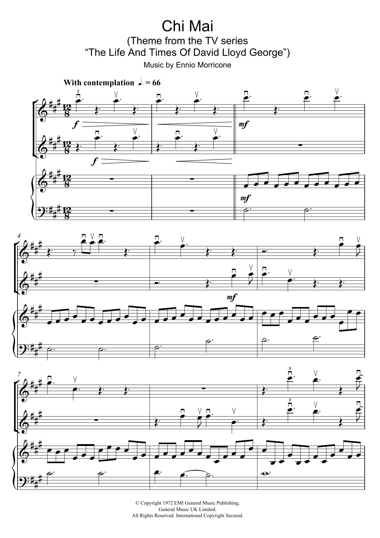 Product gallery: Page 1 of 1 Chi Mai (Theme from the TV series "The Life And Times Of David Lloyd George"), Ennio Morricone