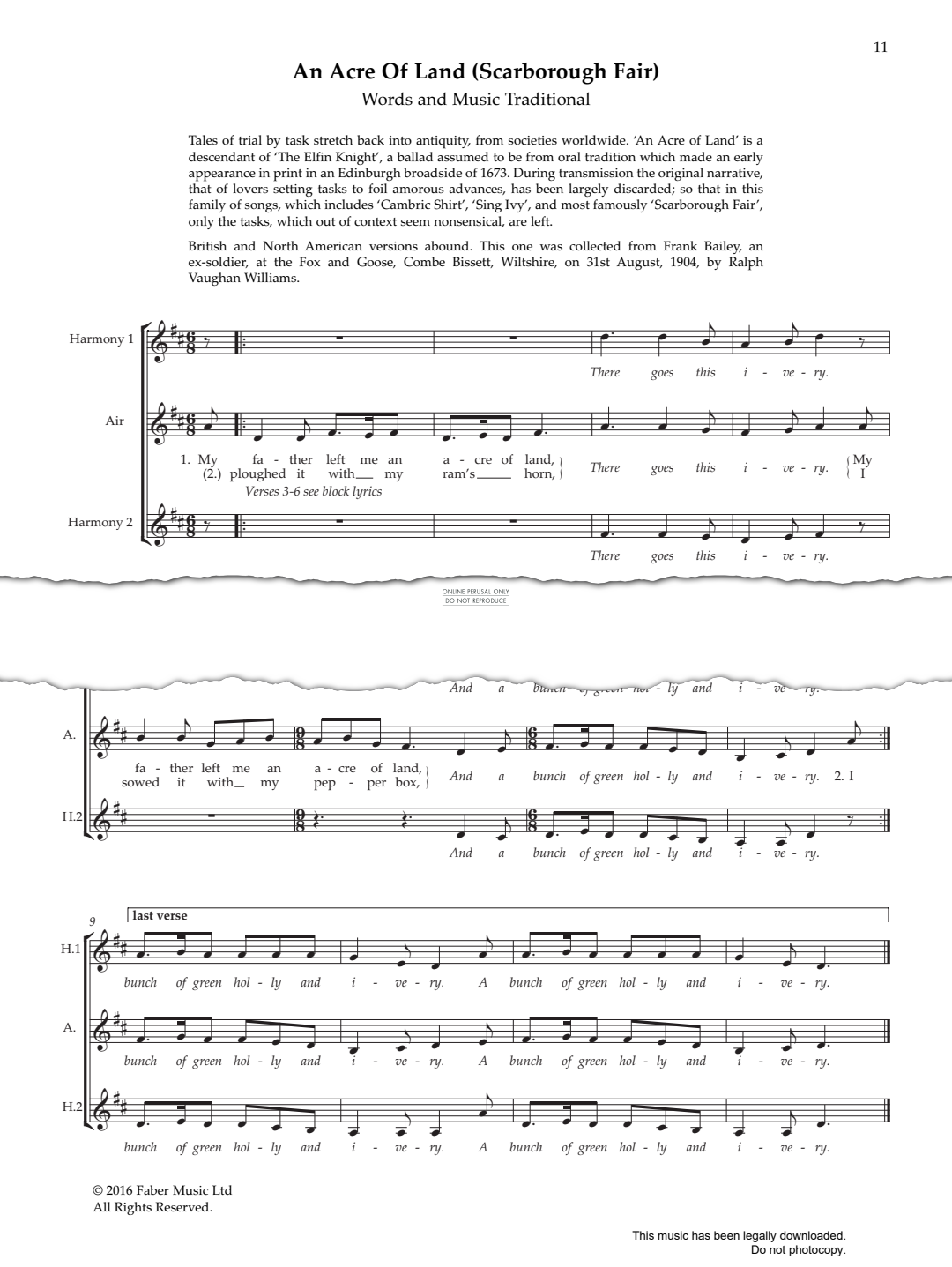 Produktbild zu: An Acre Of Land (Scarborough Fair)