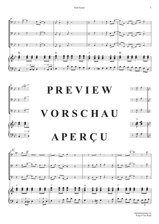 Product gallery: Page 4 of 20 King Of The Road , Miller, Roger, (Trombone Trio + Piano)