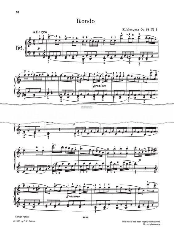 Produktgalerie: Seite 1 von 1 Rondo aus, Op. 88, Nr. 1, Friedrich Kuhlau, Klavier