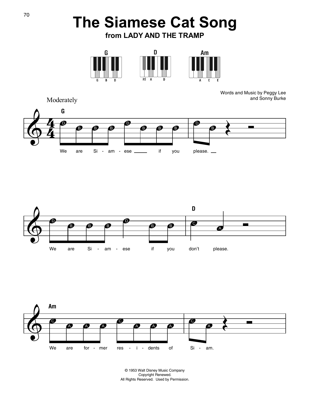Produktbild zu: The Siamese Cat Song (from Lady And The Tramp)