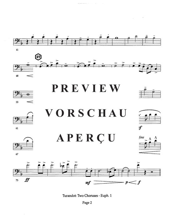 Product gallery: Page 9 of 19 Turandot: Two Choruses , , (Tuba Quartett EETT)