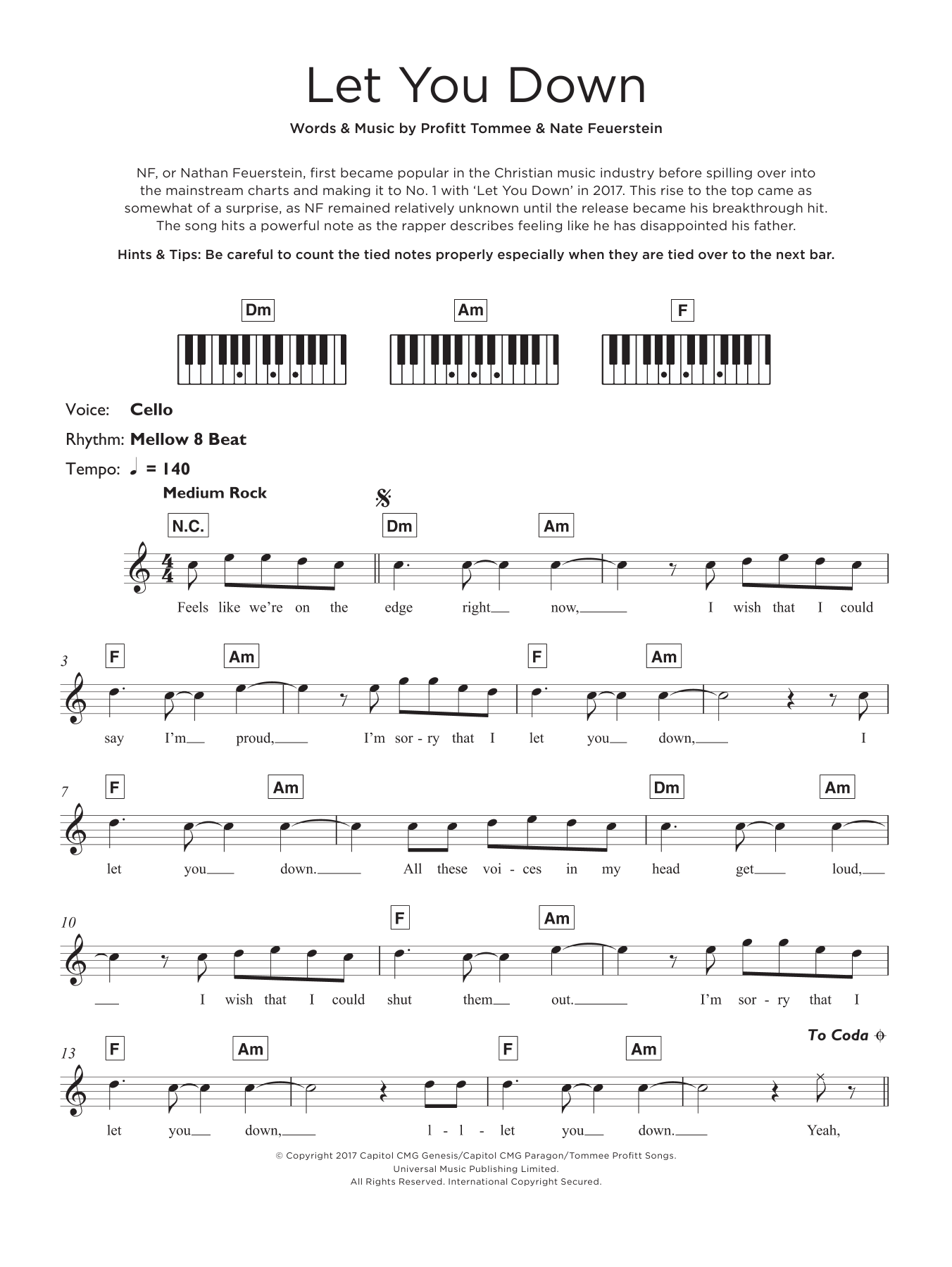 Produktgalerie: Seite 1 von 1 Let You Down, NF, Keyboard