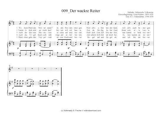 Product picture to: Der wackre Reiter Schlesische Volksweise