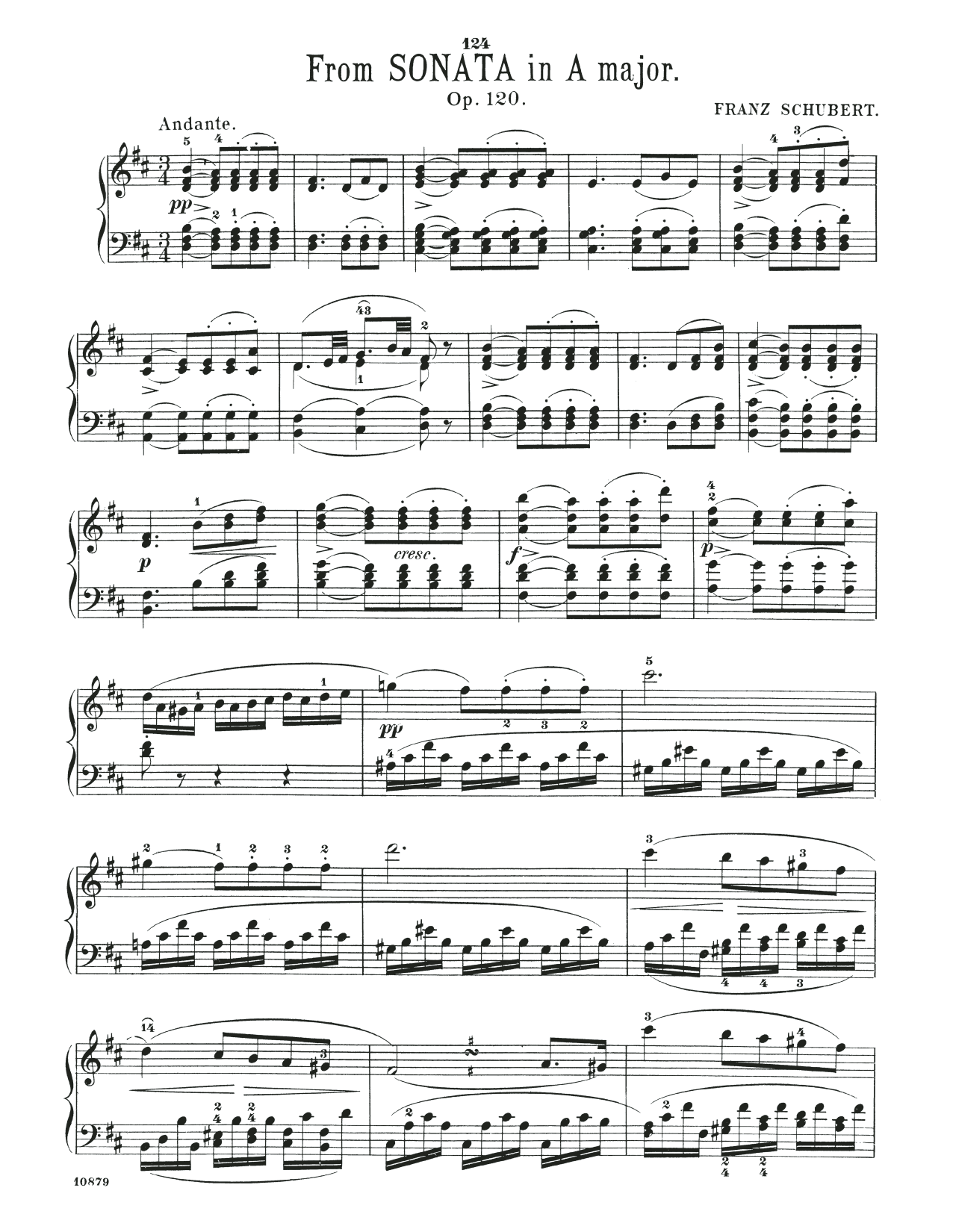 Product picture to: Sonata In A Major, Op. 120, 2nd mvt