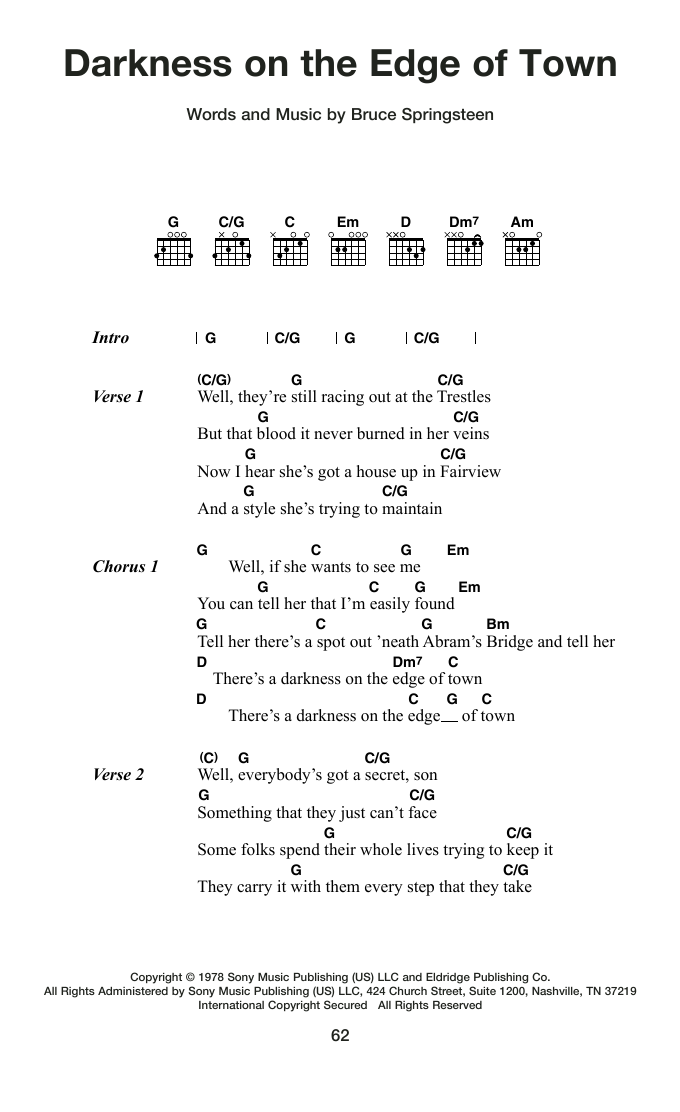 Produktgalerie: Seite 1 von 1 Darkness On The Edge Of Town, Bruce Springsteen, Gitarre