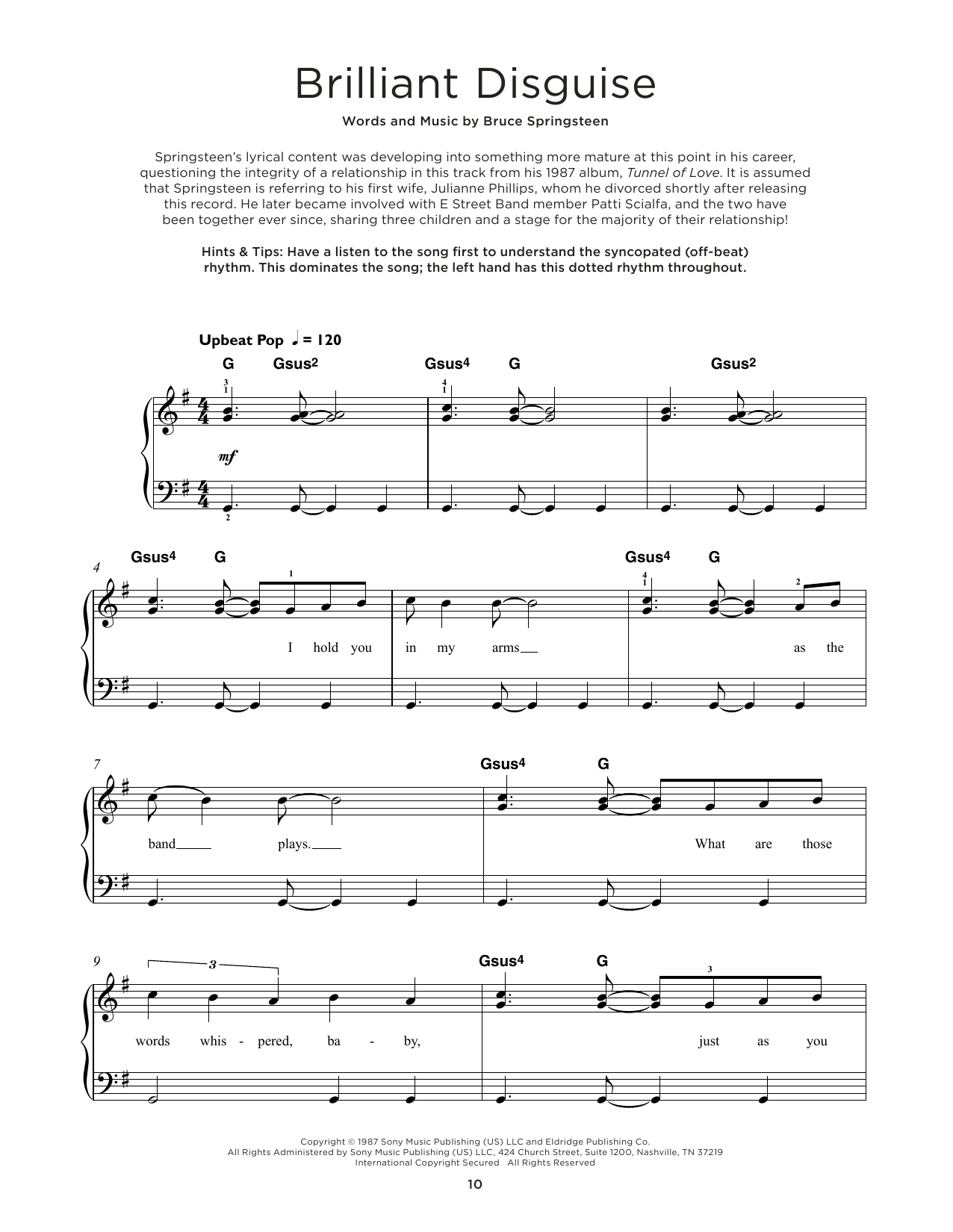 Produktgalerie: Seite 1 von 1 Brilliant Disguise, Bruce Springsteen, Klavier