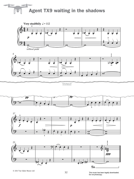 Produktgalerie: Seite 1 von 1 Agent TX9 waiting in the shadows (from 'Improve Your Sight-Reading! A Piece a Week Piano Grade 3'), Paul Harris, Klavier