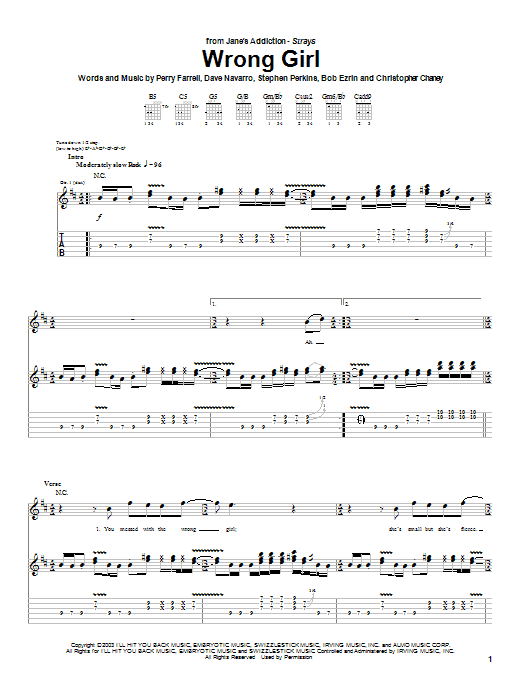 Produktgalerie: Seite 1 von 1 Wrong Girl, Jane's Addiction, Gitarre
