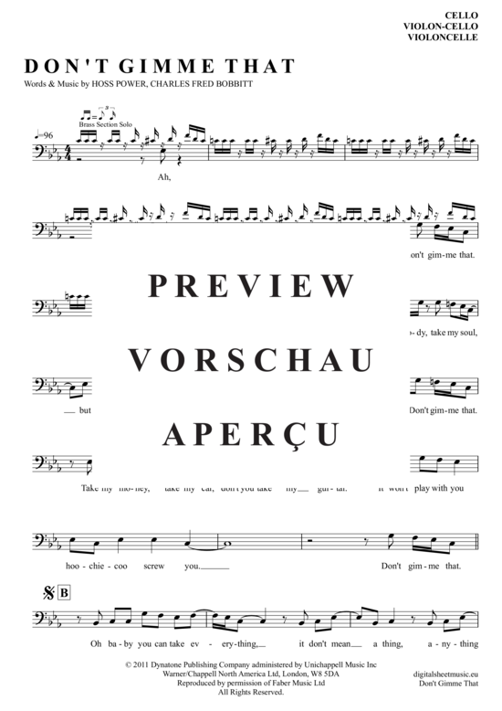 Produktgalerie: Seite 2 von 4 Don´t Gimme That , Bosshoss, The, (Violoncello)