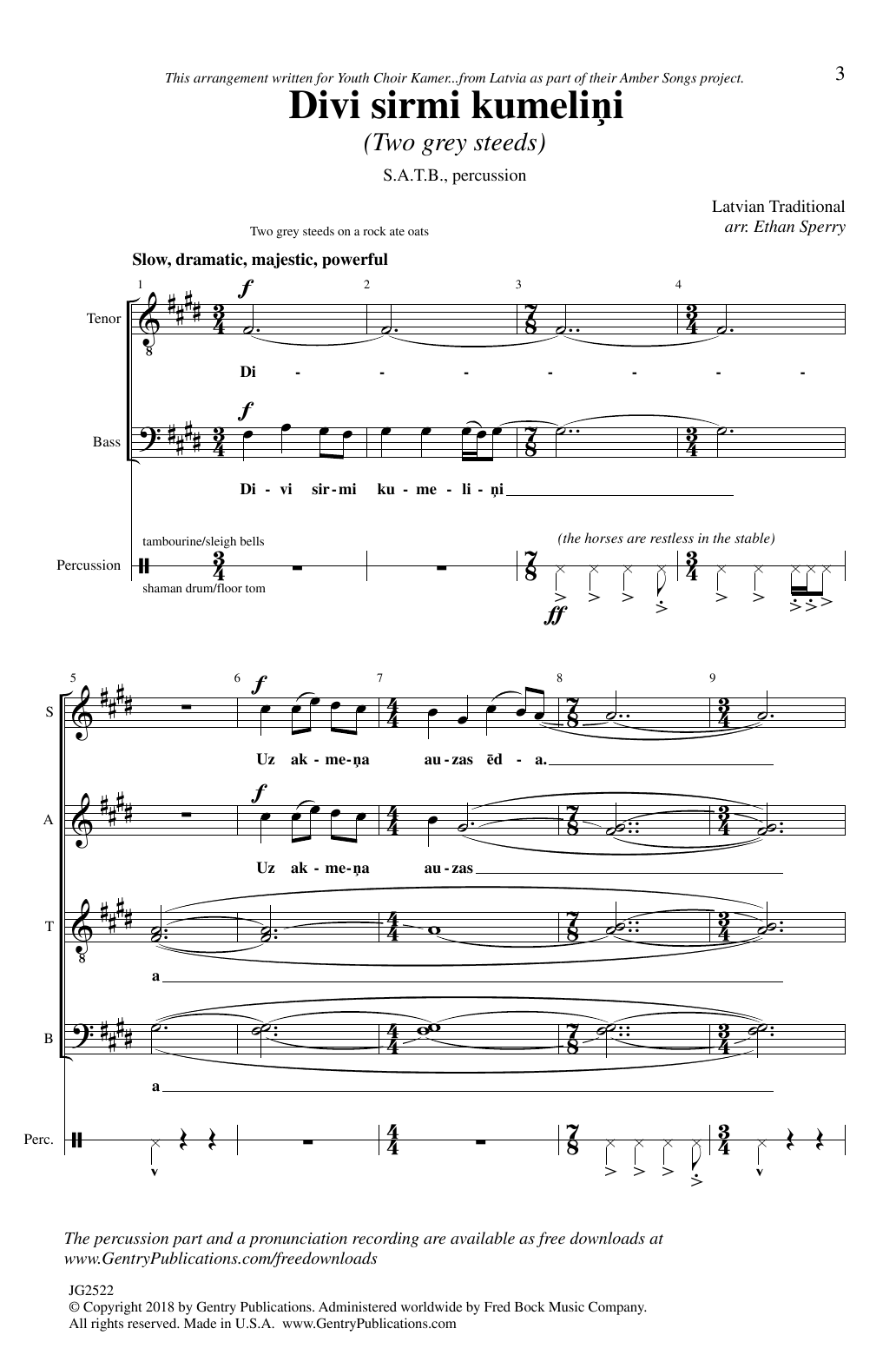 Produktbild zu: Divi sirmi kumelini (arr. Ethan Sperry)