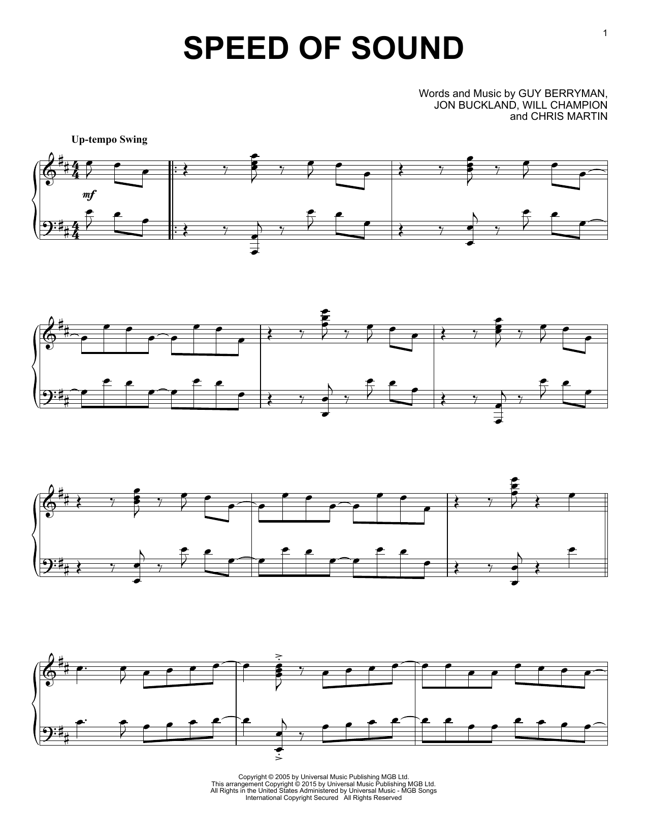 Produktbild zu: Speed Of Sound [Jazz version]