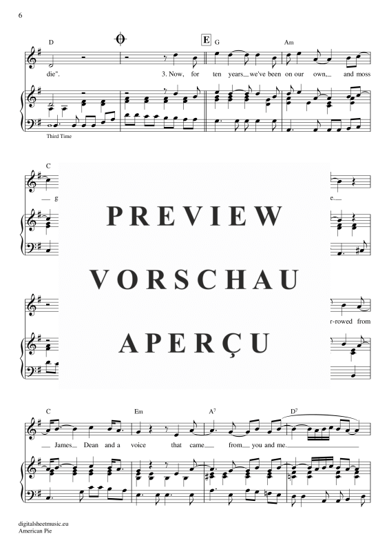 Product gallery: Page 7 of 11 American Pie , Mc Lean, Don, Piano and Voice