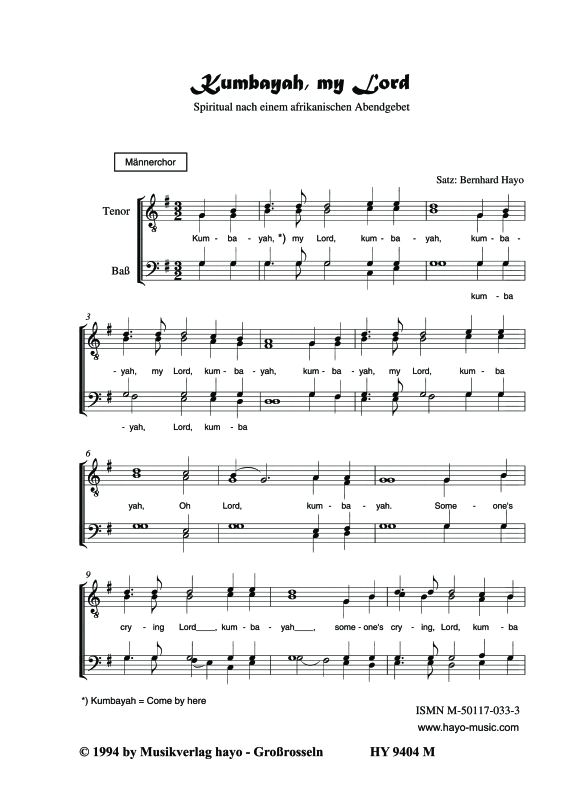 Product gallery: Page 1 of 5 Kumbayah, my Lord, , (male choir)