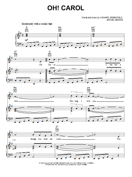 Produktgalerie: Seite 1 von 1 Oh! Carol, Neil Sedaka, Gesang, Gitarre, Klavier