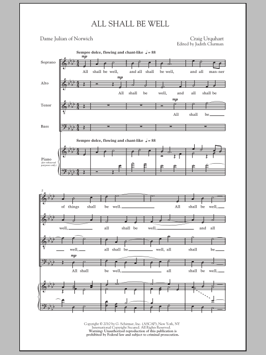 Produktgalerie: Seite 1 von 1 All Shall Be Well, Judith Clurman, Chor
